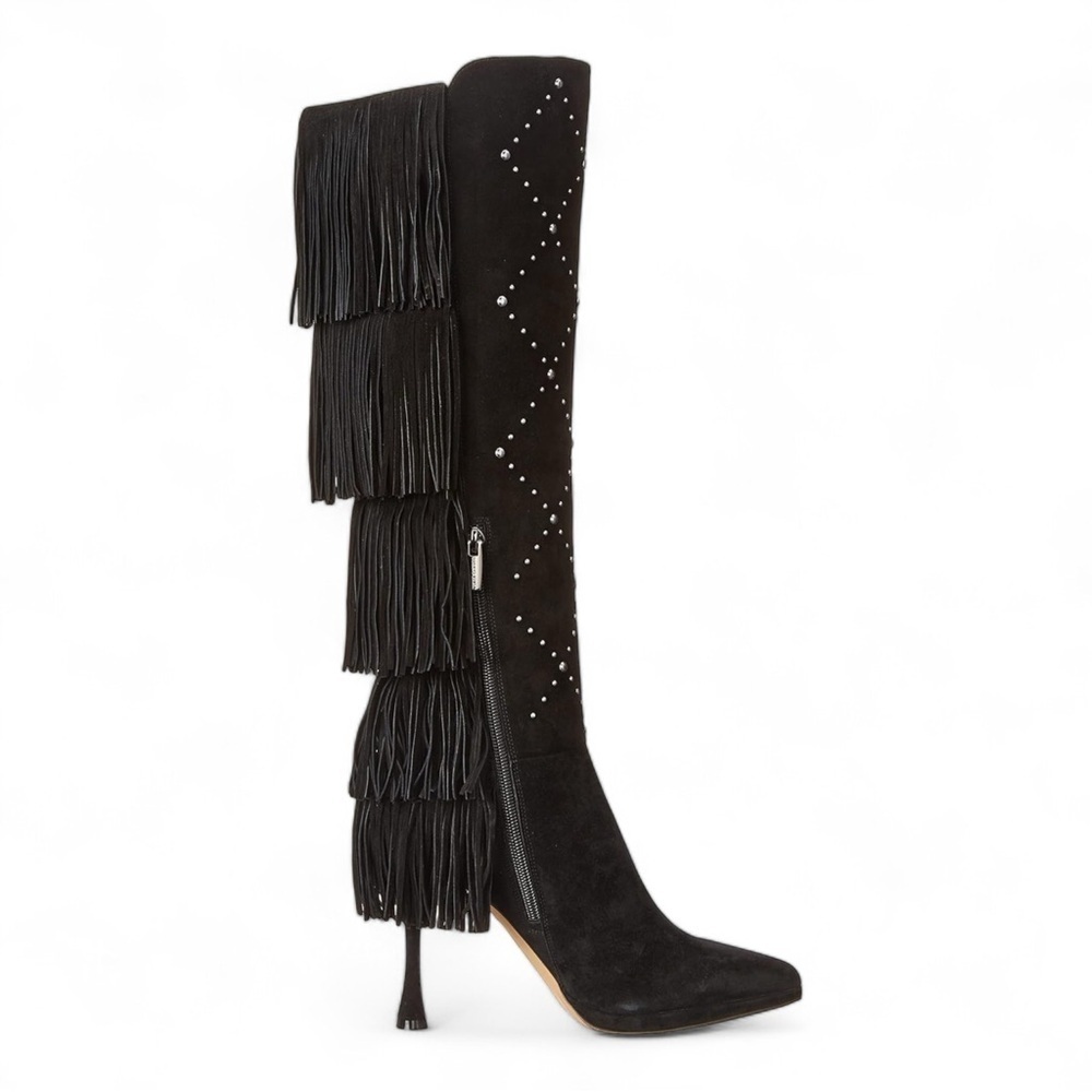 Vince Camuto Panaryaz Fringe Embellished Knee High Boot NWT - Picture 3 of 9